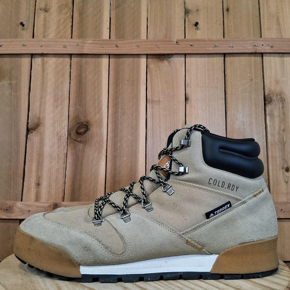 Adidas Terrex Snowpitch Cold.RDY Boots Mens 13 Beige Suede Hiking Winter Snow